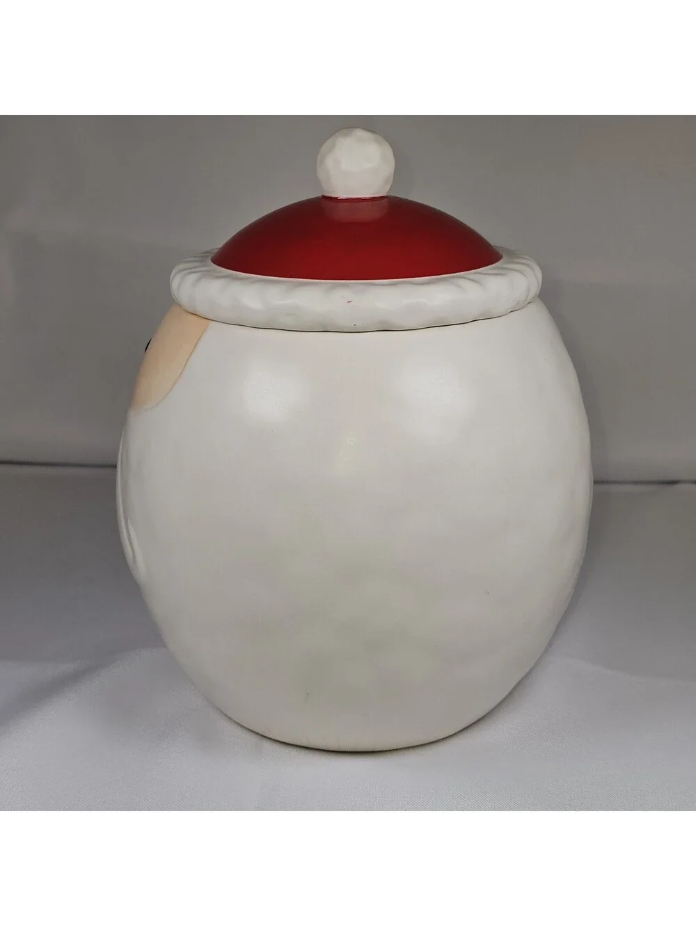 Vintage Hallmark Roly Poly Santa Claus Christmas Cookie Jar Round